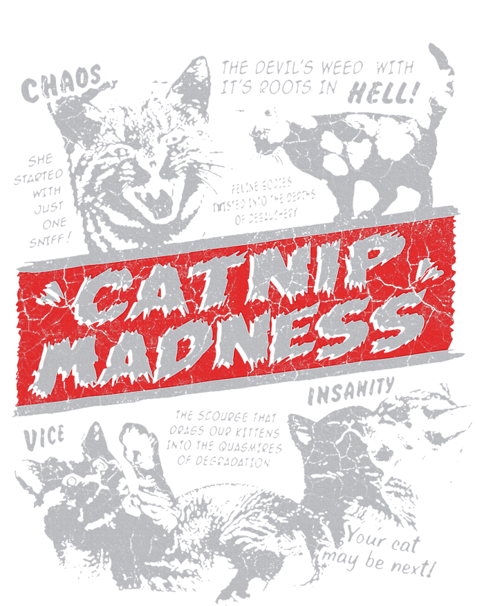 Catnip Madness Cute Kitten Funny Cat Women Vintage T-Shirt