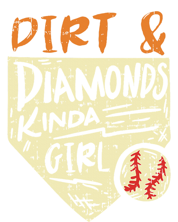 Fun Cute Softball Baseball Dirt & Diamonds Kinda Girl T-Shirt