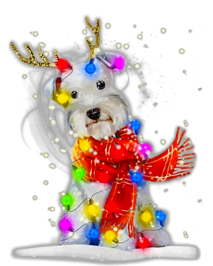 Schnauzer Reindeer Christmas Lights Tree Dog Scarf Xmas Snow Tank Top