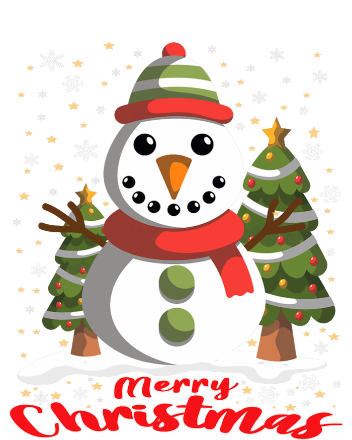 Snowman Merry Christmas Tree Snowflakes Cute Funny T-Shirt