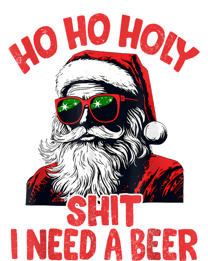 Ho Ho Holy Shit I Need A Beer Funny Santa Christmas Drinking Sustainable Knit Beanie