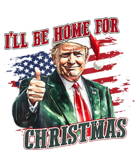 ILl Be Home For Christmas Funny Santa Trump Xmas Pajamas Women's Flannel Pajama Set