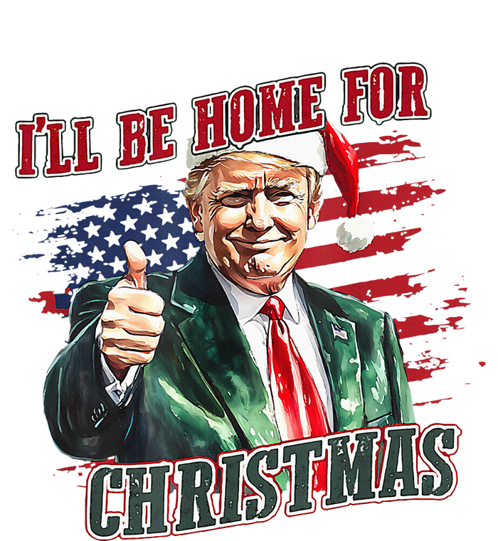 ILl Be Home For Christmas Funny Santa Trump Xmas Pajamas Women's Flannel Pajama Set