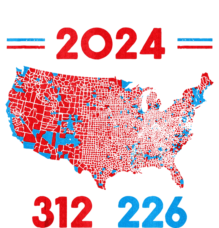 2024 Electoral Map Trump 312 Red 2024 Election Results Map T-Shirt