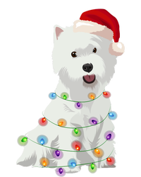 West Highland White Terrier Westie Christmas Lights Xmas Dog Long Sleeve V-Neck T-Shirt