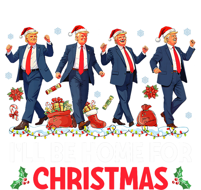 ILl Be Home For Christmas Santa Trump Women's Long Sleeve Flannel Pajama Set 