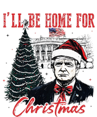 Humorous Trump Ill Be Home For Christmas 2024 Women's Long Sleeve Flannel Pajama Set 