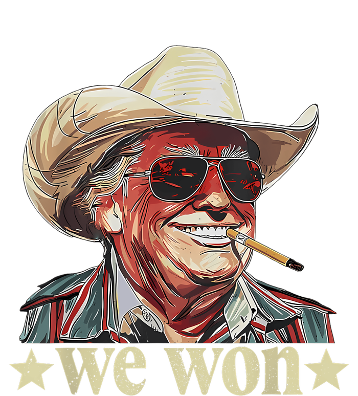 Western Trump Cowboy We Won American Flag Cowboy Hat T-Shirt