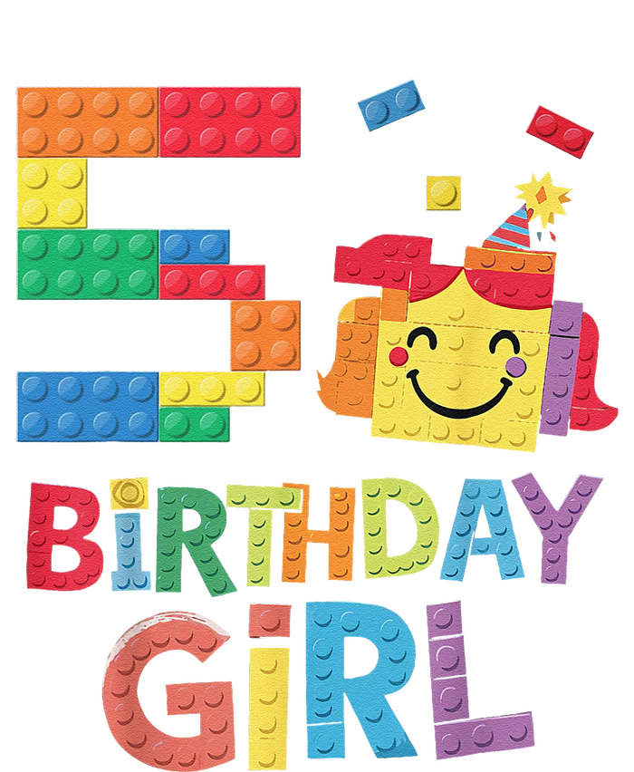 Master Builder 5th Birthday Girl 5 Year Old Brick Blocks T-Shirt