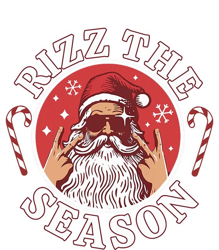 Punk Rock Retro Rizz The Season Funny Santa Clause Rizzler Ladies Long Sleeve Shirt