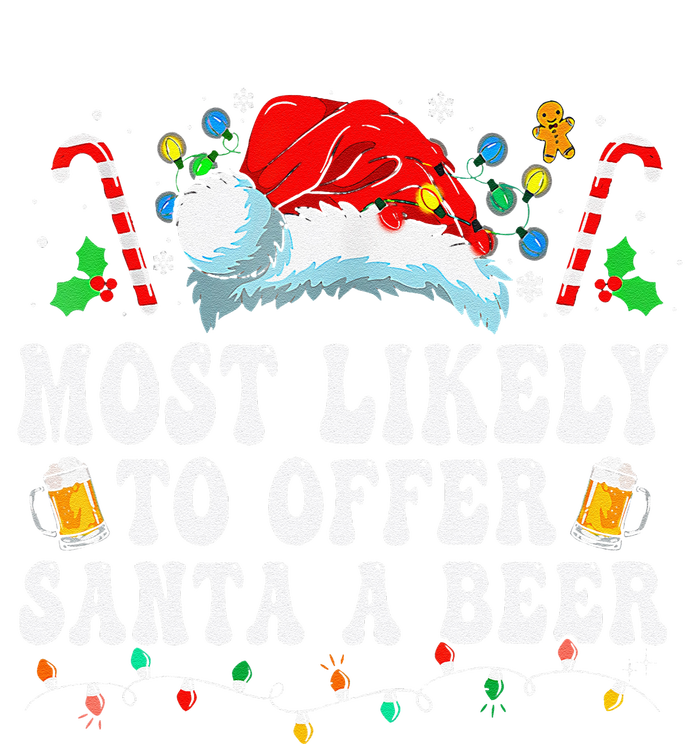 Most Likely To Offer Santa A Beer Funny Drinking Christmas Gift Toddler Fine Jersey T-Shirt