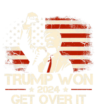 Trump Won Get Over It 2024 Election President 47th Us Flag Women's Knotted Racerback Tank