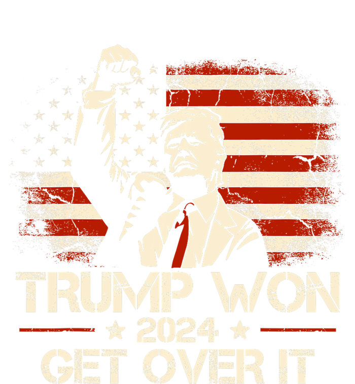 Trump Won Get Over It 2024 Election President 47th Us Flag Women's Knotted Racerback Tank