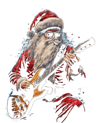 Rock Guitar Santa Claus Playing Guitar Funny Christmas Gift Hoodie