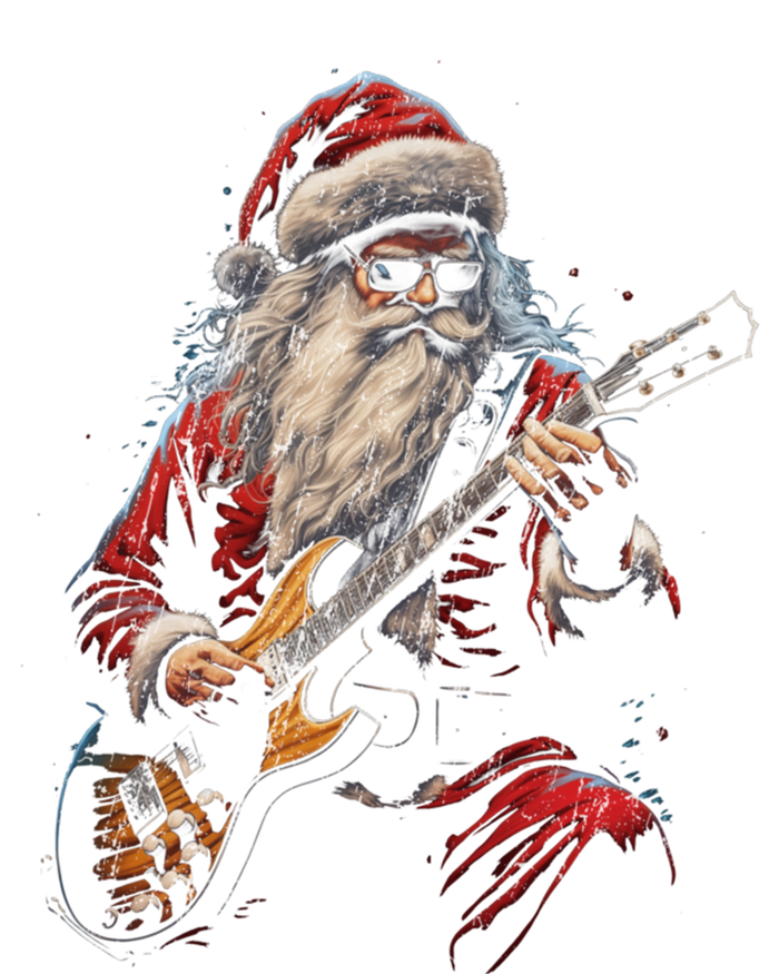 Rock Guitar Santa Claus Playing Guitar Funny Christmas Gift Hoodie