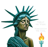 Lady Liberty Today We Weep Tomorrow We Rise For The Usa Flat Bill Trucker Hat