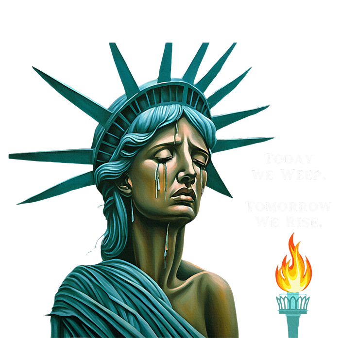 Lady Liberty Today We Weep Tomorrow We Rise For The Usa Flat Bill Trucker Hat