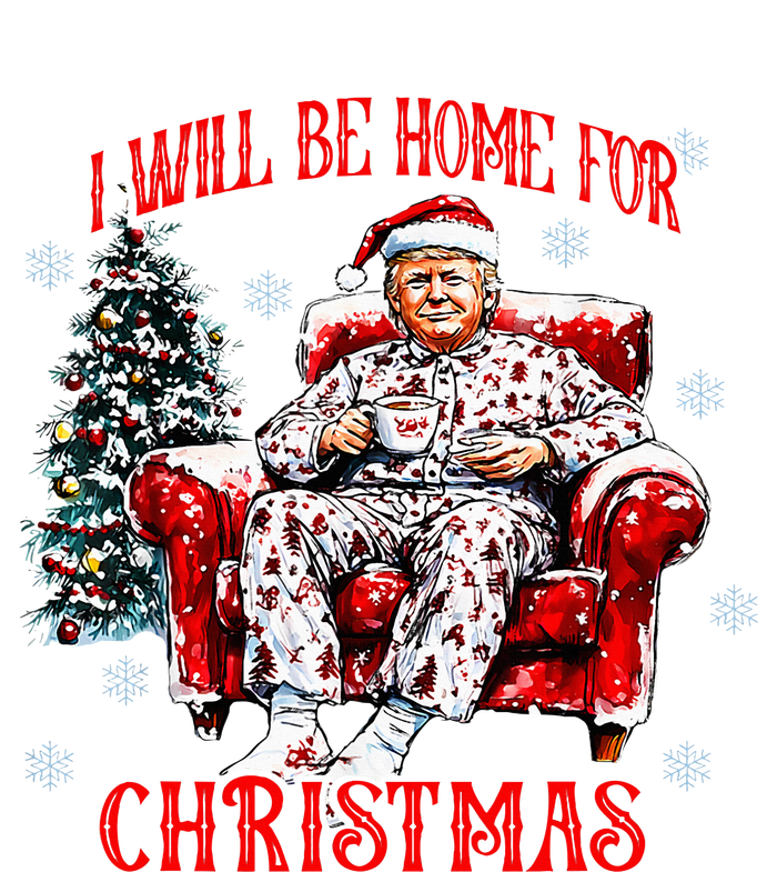 ILl Be Home For Christmas Santa Funny Trump Xmas Pajamas Dry Zone Grid Polo