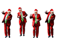 Funny Trump Dance Santa Hat Christmas Xmas Pajamas Holiday T-Shirt