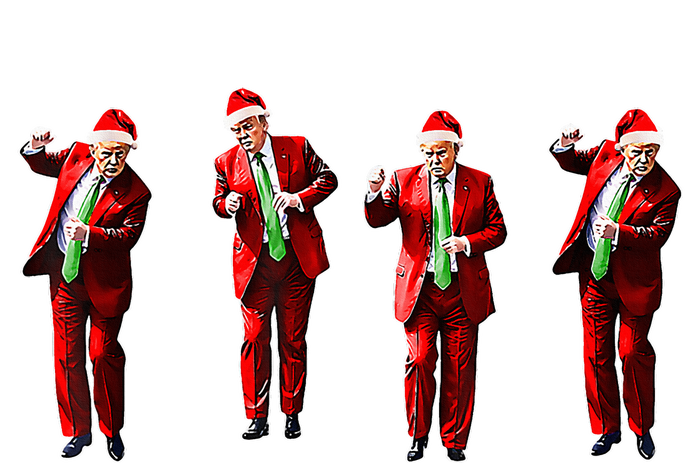 Funny Trump Dance Santa Hat Christmas Xmas Pajamas Holiday T-Shirt