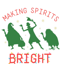 Making Spirits Bright Hitchhiking Ghosts Funny Christmas Womens Funnel Neck Pullover Hood