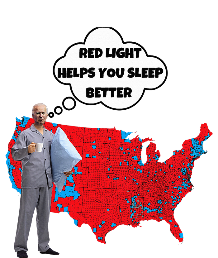 Trump Vs. Sleepy Joe Red Light Usa Map Funny Political Long Sleeve Pajama Set