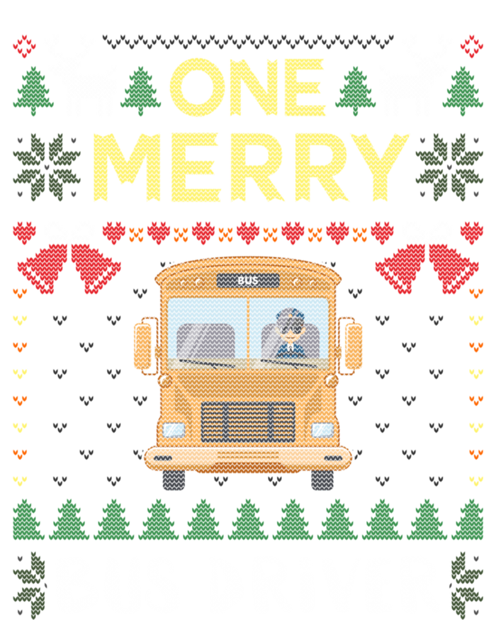 Ugly Christmas One Merry Bus Driver Driving School T-Shirt