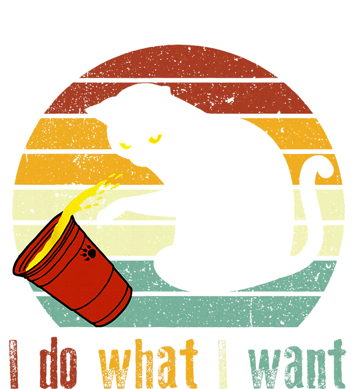 I Do What I Want Cat Coffee Black Cat Red Cup Funny Graphic Tie-Dye T-Shirt