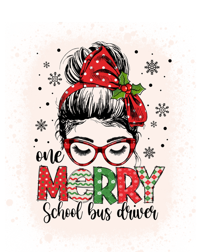 School Bus Driver Messy Bun Bus Driver Christmas Funny Gift T-Shirt