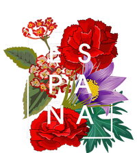 Flowers Of EspañA Spain Word Art Spanish Pride Premium T-Shirt