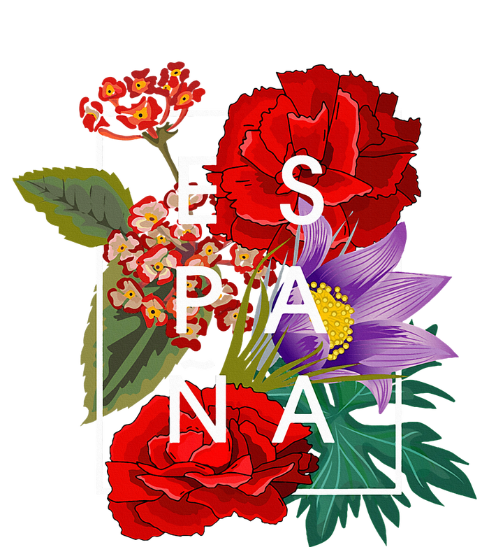 Flowers Of EspañA Spain Word Art Spanish Pride Premium T-Shirt