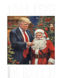 I Believe In Both Trump And Santa Funny Pro Trump Christmas Women's Flannel Pajama Set