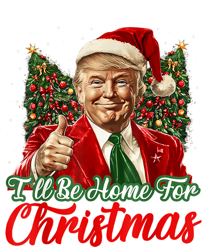 ILl Be Home For Christmas Xmas Trump Pajamas Holiday Santa Long Sleeve Pajama Set