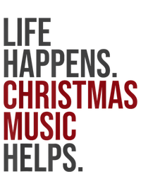 Life Happens Christmas Music Helps Women's Long Sleeve Flannel Pajama Set 