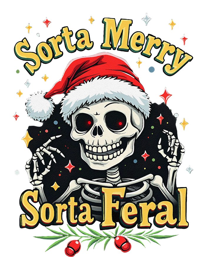 Sorta Merry Sorta Scary Funny Christmas Skeleton T-Shirt