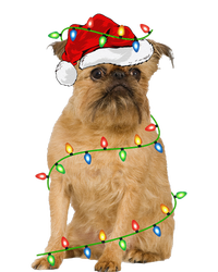 Xmas Lights Santa Hat Brussels Griffon Dog Christmas Sustainable Beanie