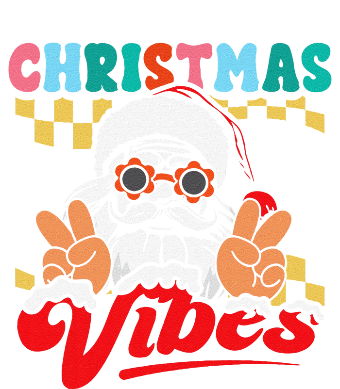 Groovy Santa Claus Christmas Vibes Peace Sign Xmas Retro T-Shirt