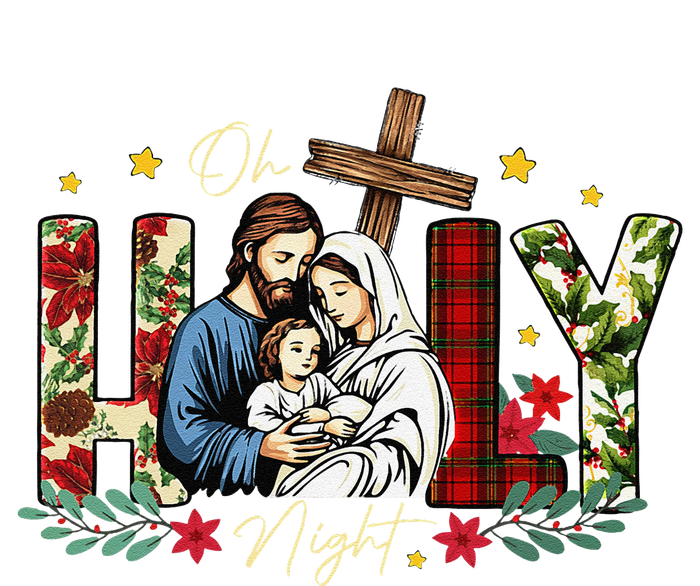 Oh Holly Night Christian True Story Jesus Christmas Cooling Performance Long Sleeve Crew