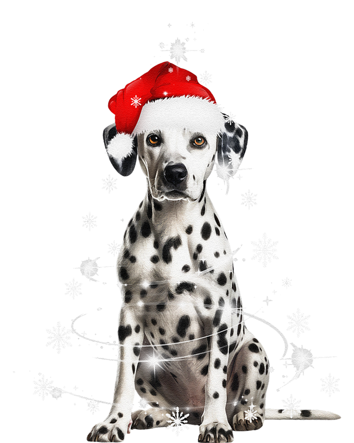 Dalmatian Dog Christmas Tree Santa Hat Lights Sweater Long Sleeve Shirt