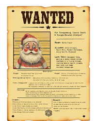 Funny Santa Wanted Poster Vintage Christmas Humor Design T-Shirt