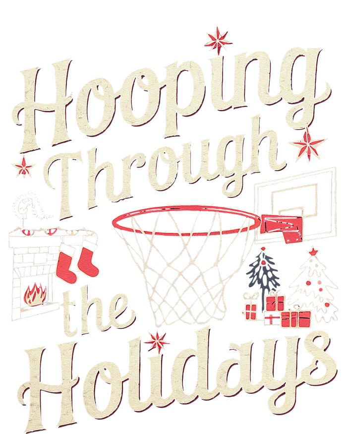 Hooping Through The Holidays Basketball Hoop Christmas Tree T-Shirt