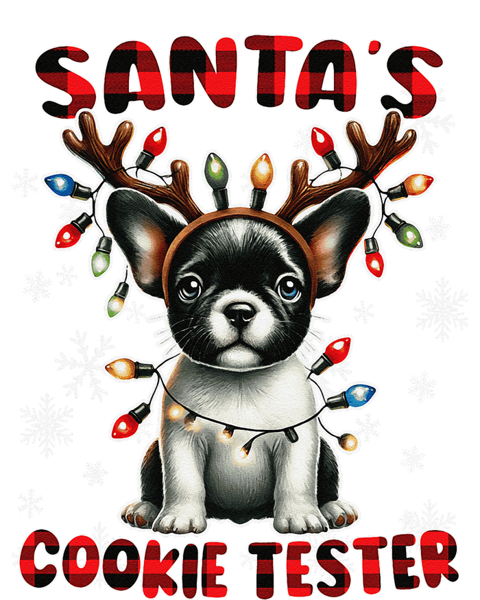 Frenchie Santa Hat & Christmas Lights Cute French Bulldog T-Shirt