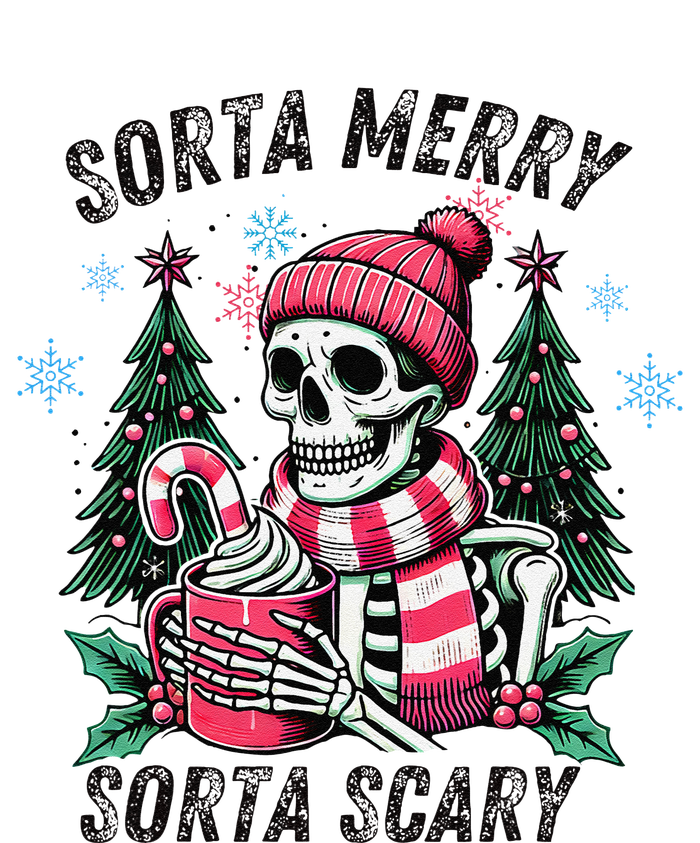 Sorta Merry Sorta Scary Skeleton Xmas Tree Christmas Pajamas Sustainable Beanie