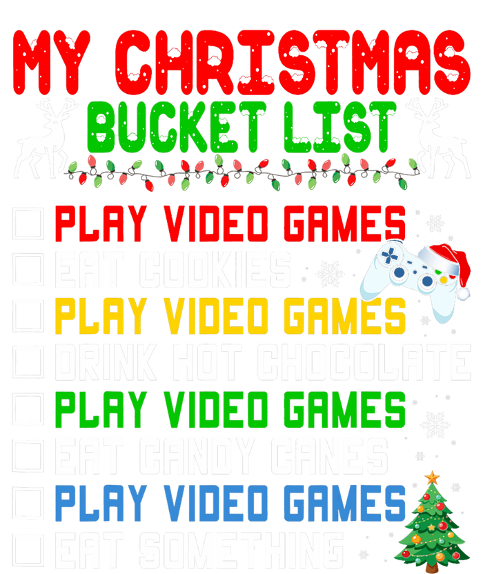 Xmas Bucket List Santa Hat Funny Video Gamer Christmas Youth Performance Sprint T-Shirt