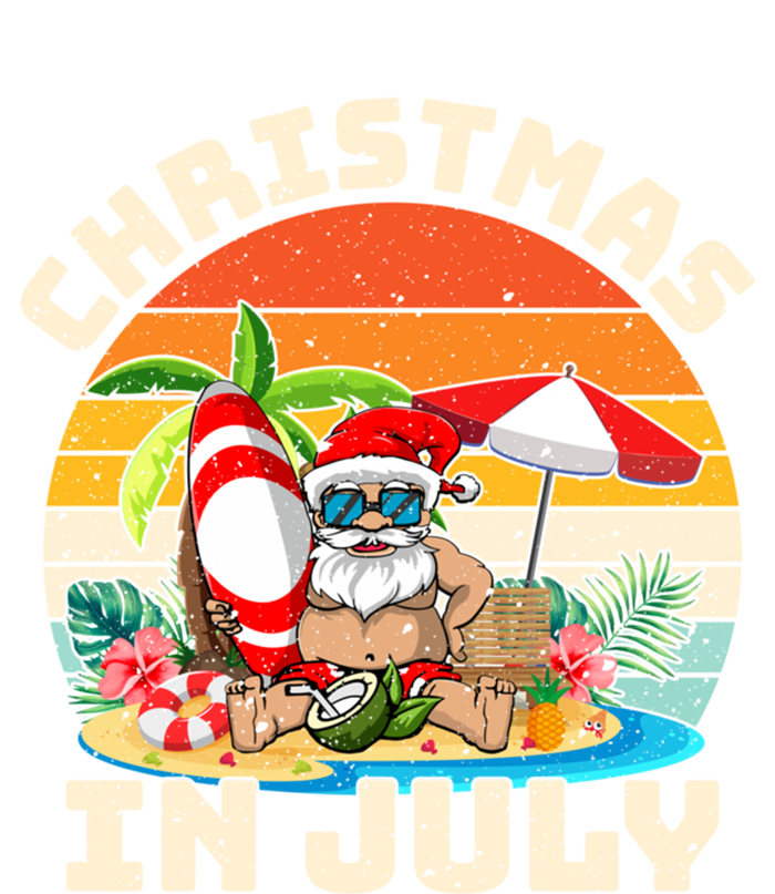 Santa Hawaiian Vintage Retro Surfing Santa Christmas In July Gift Hoodie