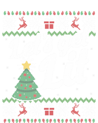 Ugly Christmas Lets Get Lit Funny Tree Gift Striped Beanie with Solid Band