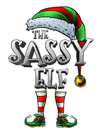 The Sassy Elf Matching Family Funny Christmas Elf Crop Fleece Hoodie