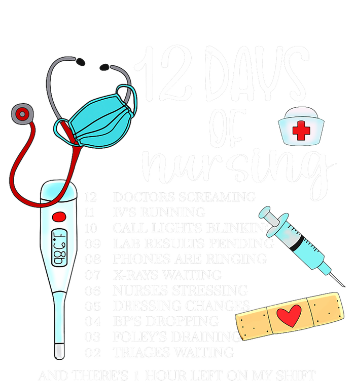 12 Days Of Nursing Funny Nurse Christmas Cute Xmas Long Sleeve Pajama Set