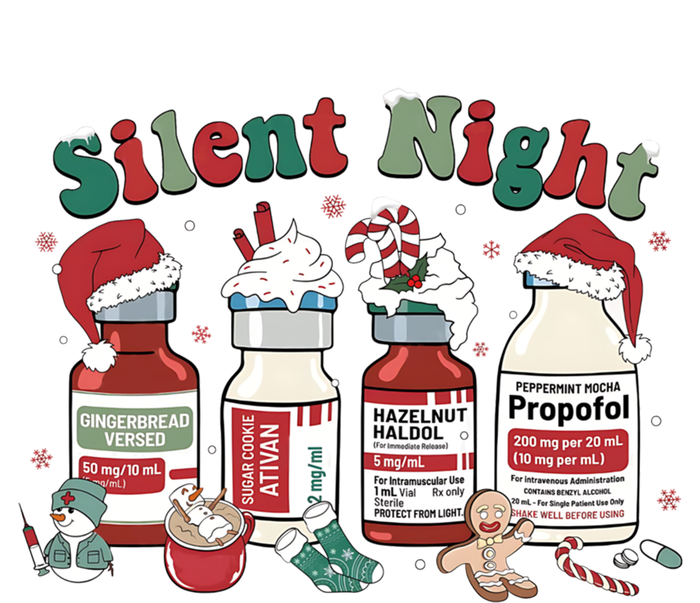 Retro Propofol Silent Night Icu Nurses Funny Merry Christmas Gift Doggie Tank