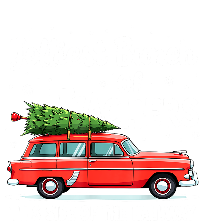 Funny Jolliest Bunch Of Teachers This Side Of The Hallway Christmas Gift V-Neck T-Shirt